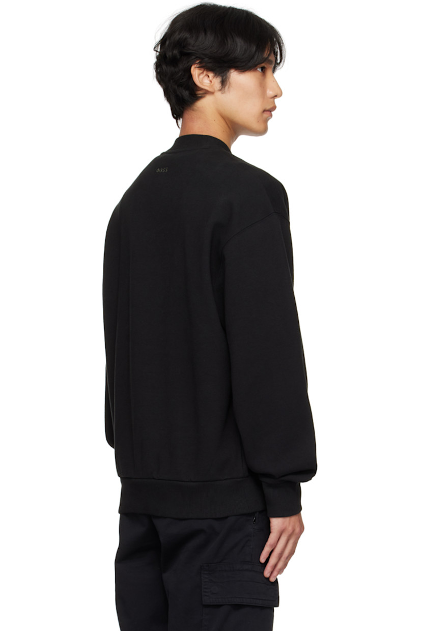 Cotton-blend jersey sweatshirt.

· Rib-knit crewneck, hem, and cuffs
· Dropped shoulders
· Bonded logo at back collar

Supplier color: Black