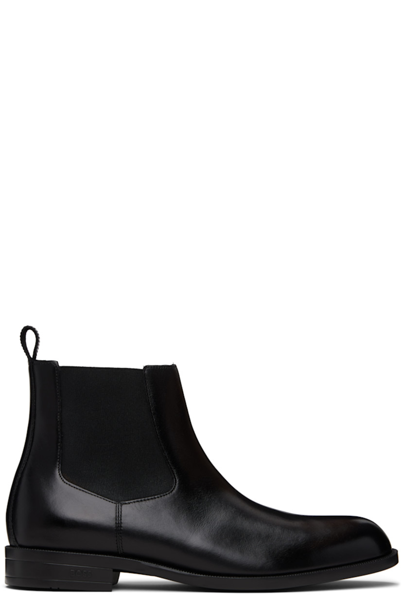 Ankle-high buffed leather Chelsea boots.

· Elasticized gusset at sides
· Pull-loop at heel collar
· Logo embossed at outer heel
· Leather lining
· Treaded rubber sole

Supplier color: Black