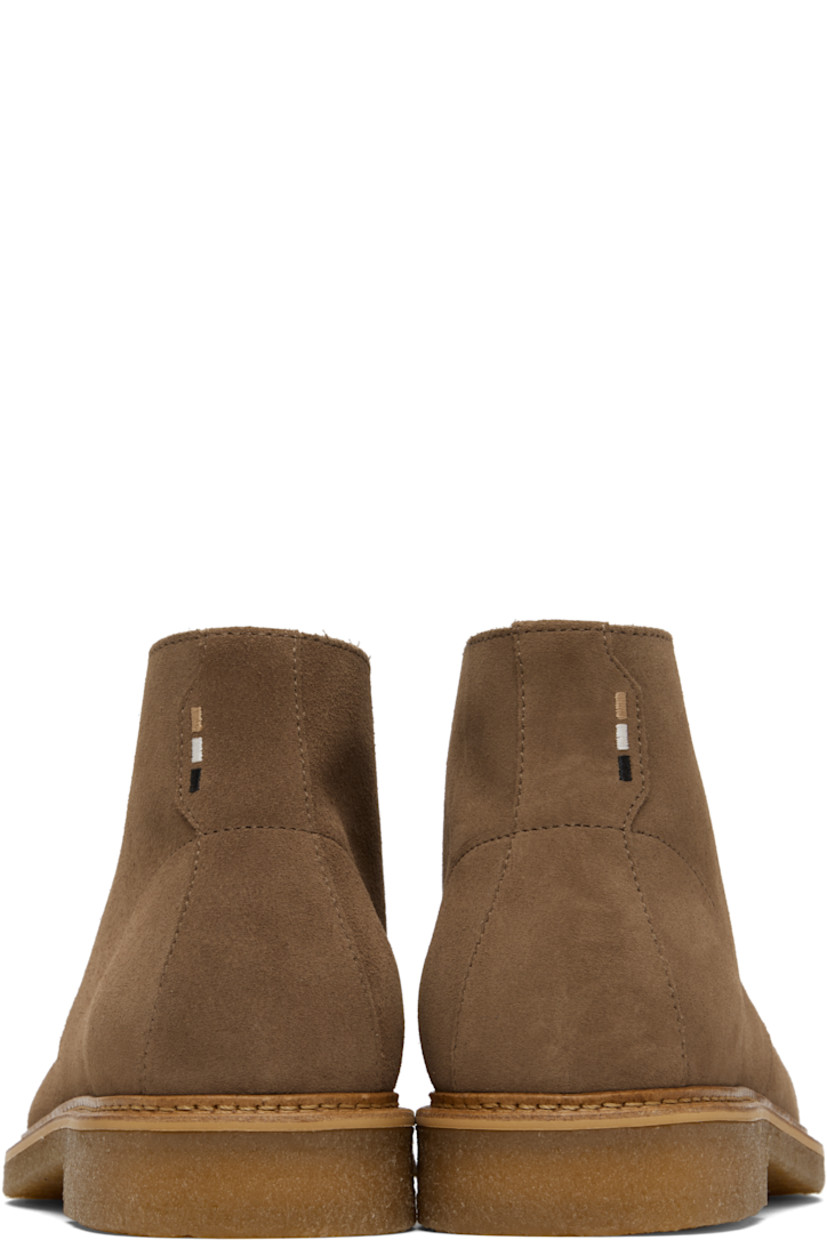Suede desert boots.

· Lace-up closure
· Logo stripes embroidered at heel tab
· Buffed leather lining
· Crêpe-rubber sole

Supplier color: Medium beige