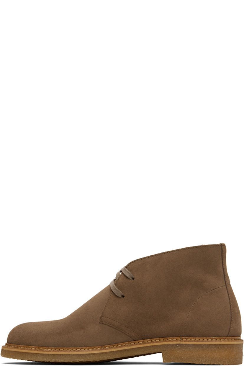 Suede desert boots.

· Lace-up closure
· Logo stripes embroidered at heel tab
· Buffed leather lining
· Crêpe-rubber sole

Supplier color: Medium beige