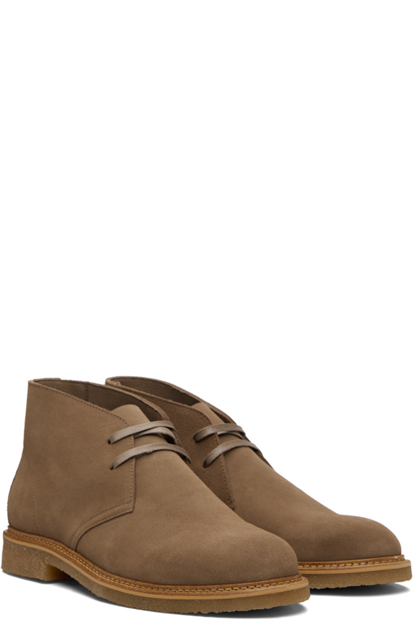 Suede desert boots.

· Lace-up closure
· Logo stripes embroidered at heel tab
· Buffed leather lining
· Crêpe-rubber sole

Supplier color: Medium beige