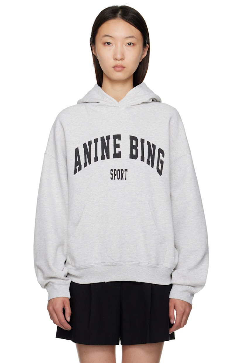 Relaxed-fit cotton fleece hoodie.

· Logo printed at front
· Kangaroo pocket
· Rib-knit hem and cuffs
· Distressing at hem

Supplier color: Heather Grey