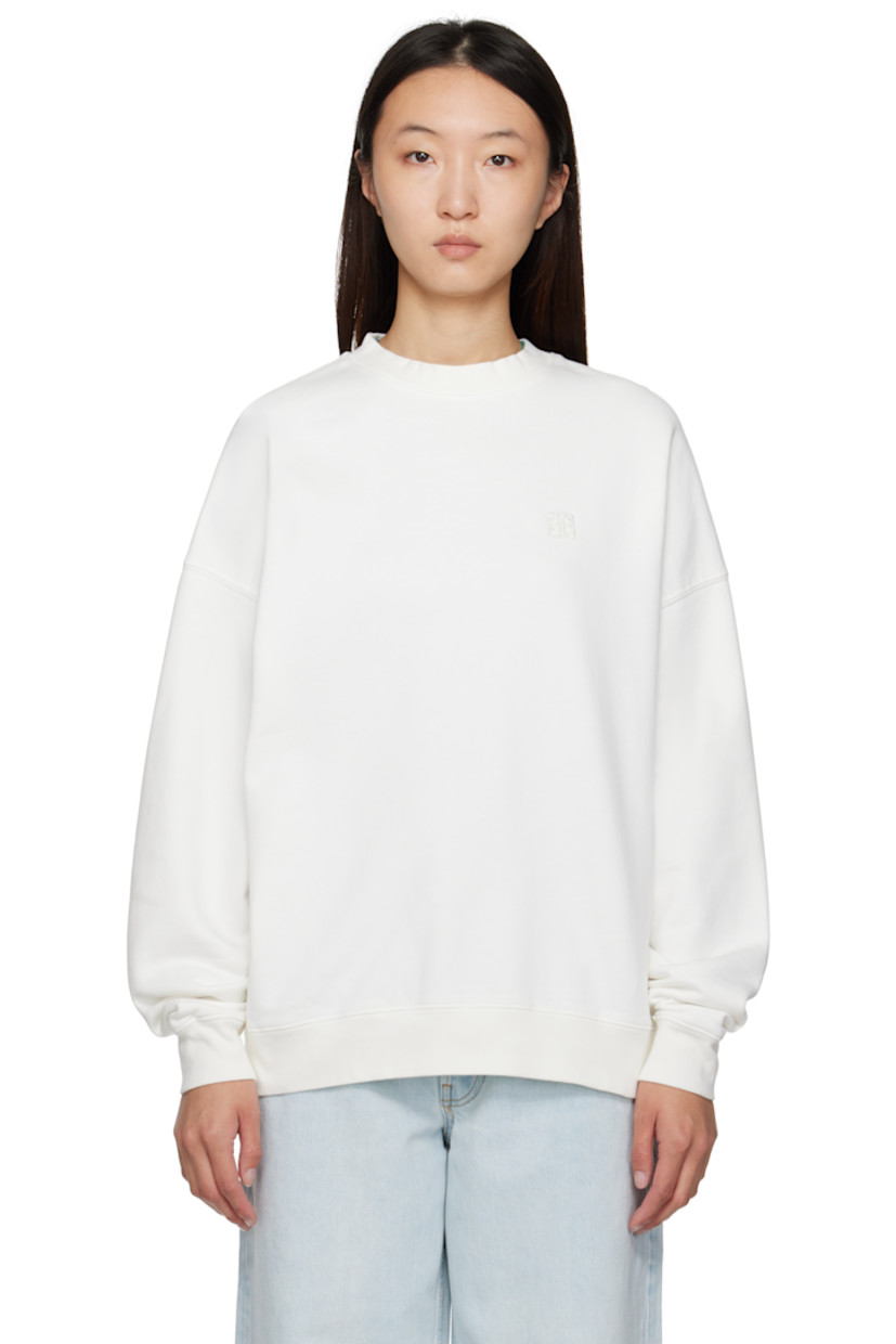 Relaxed-fit cotton fleece sweatshirt.

· Rib-knit crewneck, hem, and cuffs
· Logo embroidered at chest
· Dropped shoulders
· Logo bonded at back collar

Supplier color: Off White