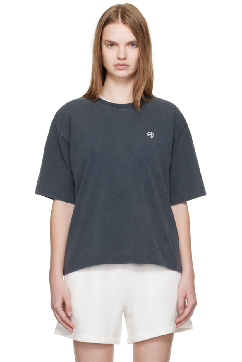 Cotton jersey T-shirt. 

· Fading throughout 
· Rib-knit crewneck
· Logo printed at chest
· Graphic and text printed at back 

Supplier color: Washed black