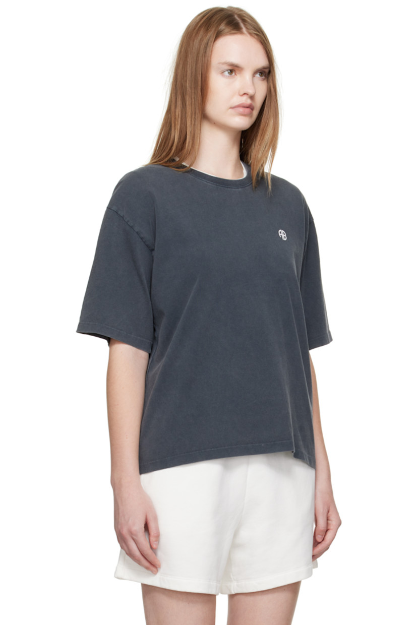 Cotton jersey T-shirt. 

· Fading throughout 
· Rib-knit crewneck
· Logo printed at chest
· Graphic and text printed at back 

Supplier color: Washed black