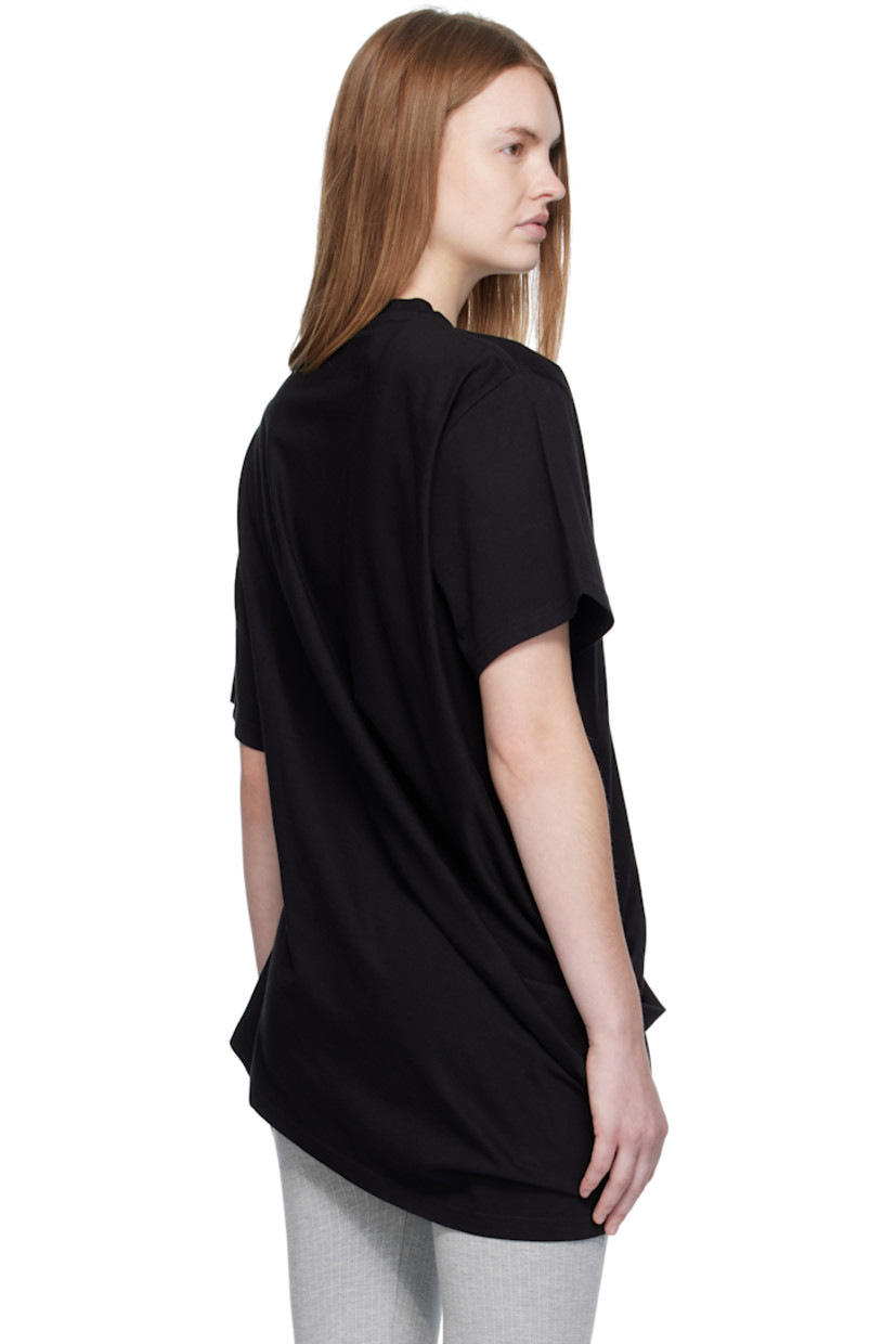 Organic cotton jersey T-shirt. 

· Twisted construction
· Draping throughout
· Rib-knit crewneck
· Logo embroidered at chest
· Logo flag at asymmetric hem

Supplier color: Black