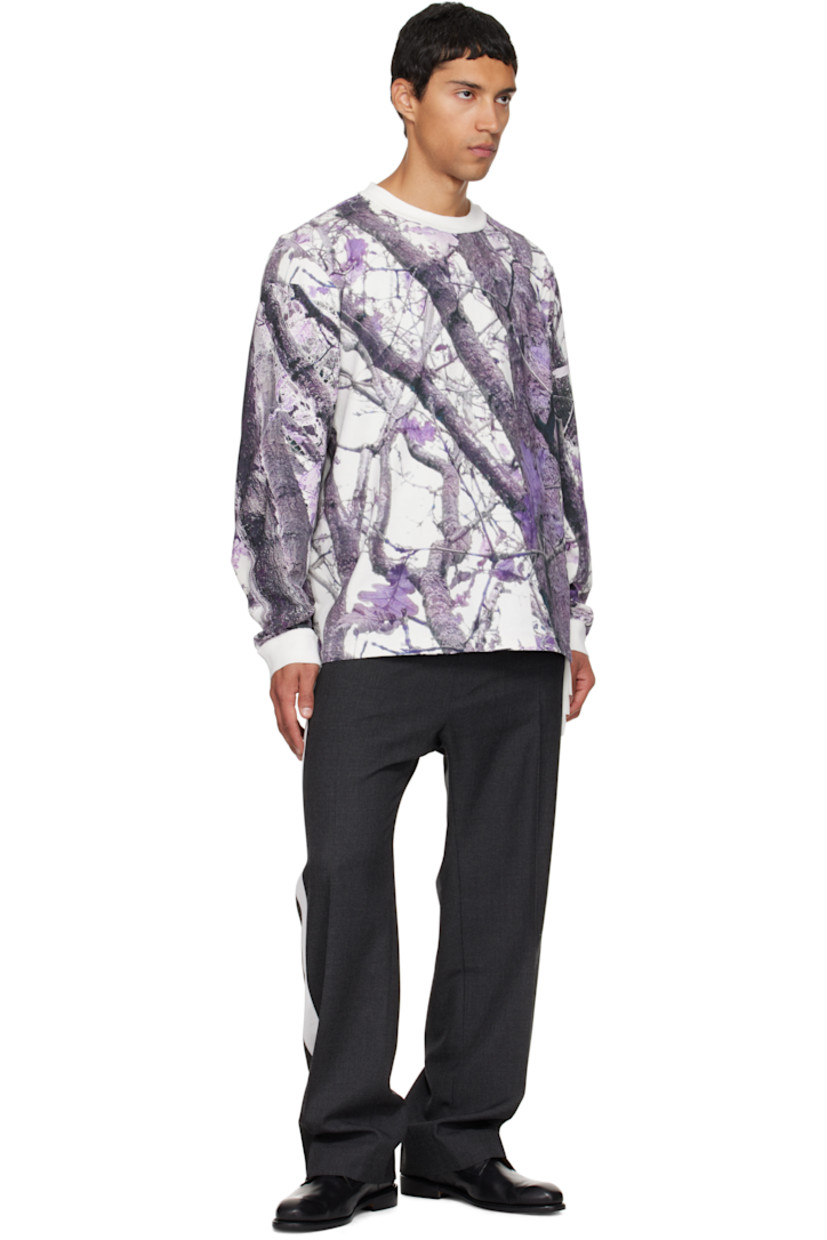 Heavyweight cotton jersey T-shirt. 

· Graphic pattern printed throughout 
· Exposed seams at rib-knit crewneck and cuffs
· Topstitching at back collar 

Supplier color: Purple/White real tree camo