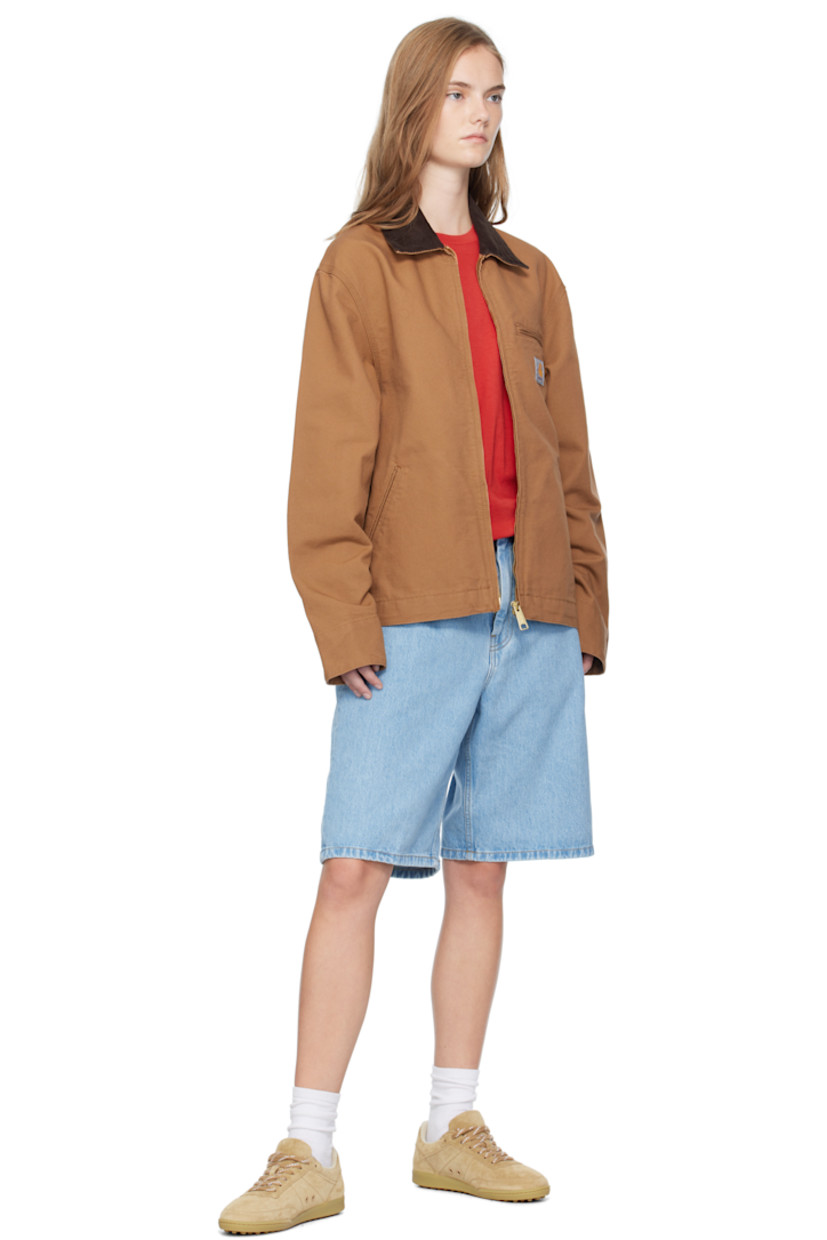 Organic cotton canvas jacket.

· Corduroy trim at spread collar
· Zip closure
· Zip pocket and logo patch at chest
· Adjustable press-stud tab at side seams
· Adjustable press-stud fastening at cuffs

Supplier color: Hamilton brown/Tobacco