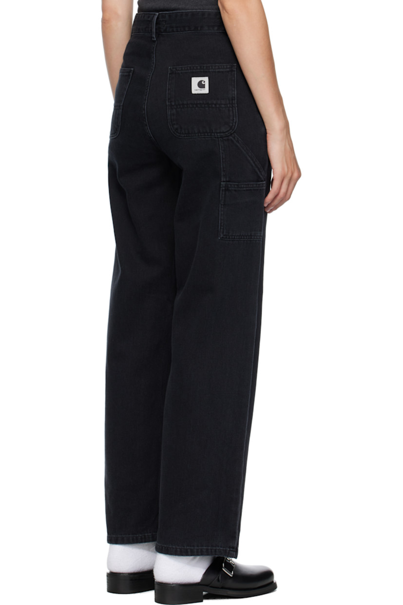 Stonewashed 10.5 oz non-stretch Maverick denim jeans. 

· Straight-leg 
· Belt loops
· Four-pocket styling
· Zip fly 
· Cargo pockets at outseams 
· Hammer loop at outseam
· Logo patch at back pocket

Supplier color: Black stonewashed