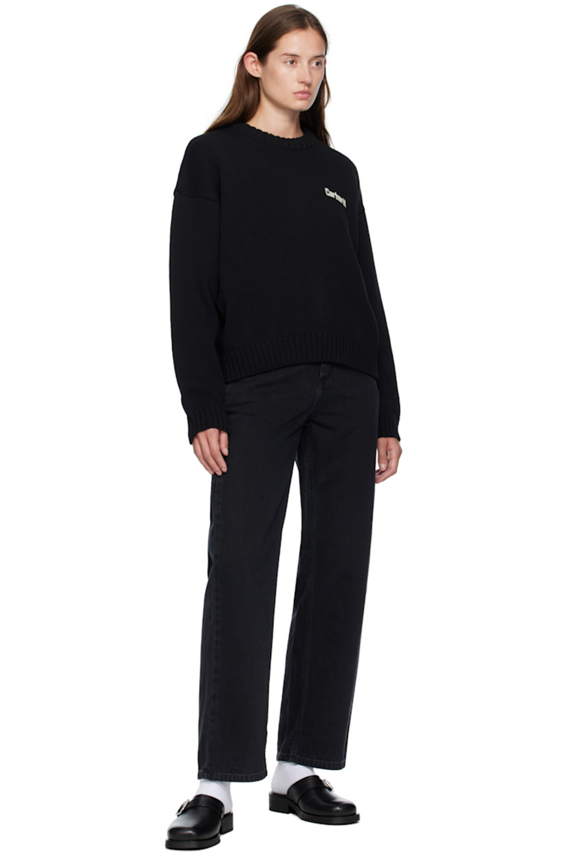 Stonewashed 10.5 oz non-stretch Maverick denim jeans. 

· Straight-leg 
· Belt loops
· Four-pocket styling
· Zip fly 
· Cargo pockets at outseams 
· Hammer loop at outseam
· Logo patch at back pocket

Supplier color: Black stonewashed