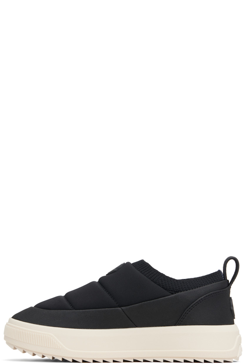 Low-top padded jersey and canvas slip-on sneakers.

· Rubberized logo patch at vamp and heel counter
· Rib-knit collar
· Pull-loop at heel collar
· Ortholite® insole
· Mesh lining
· Logo embossed at foam rubber midsole
· Treaded Vibram® Megagrip rubber sole

Supplier color: Black