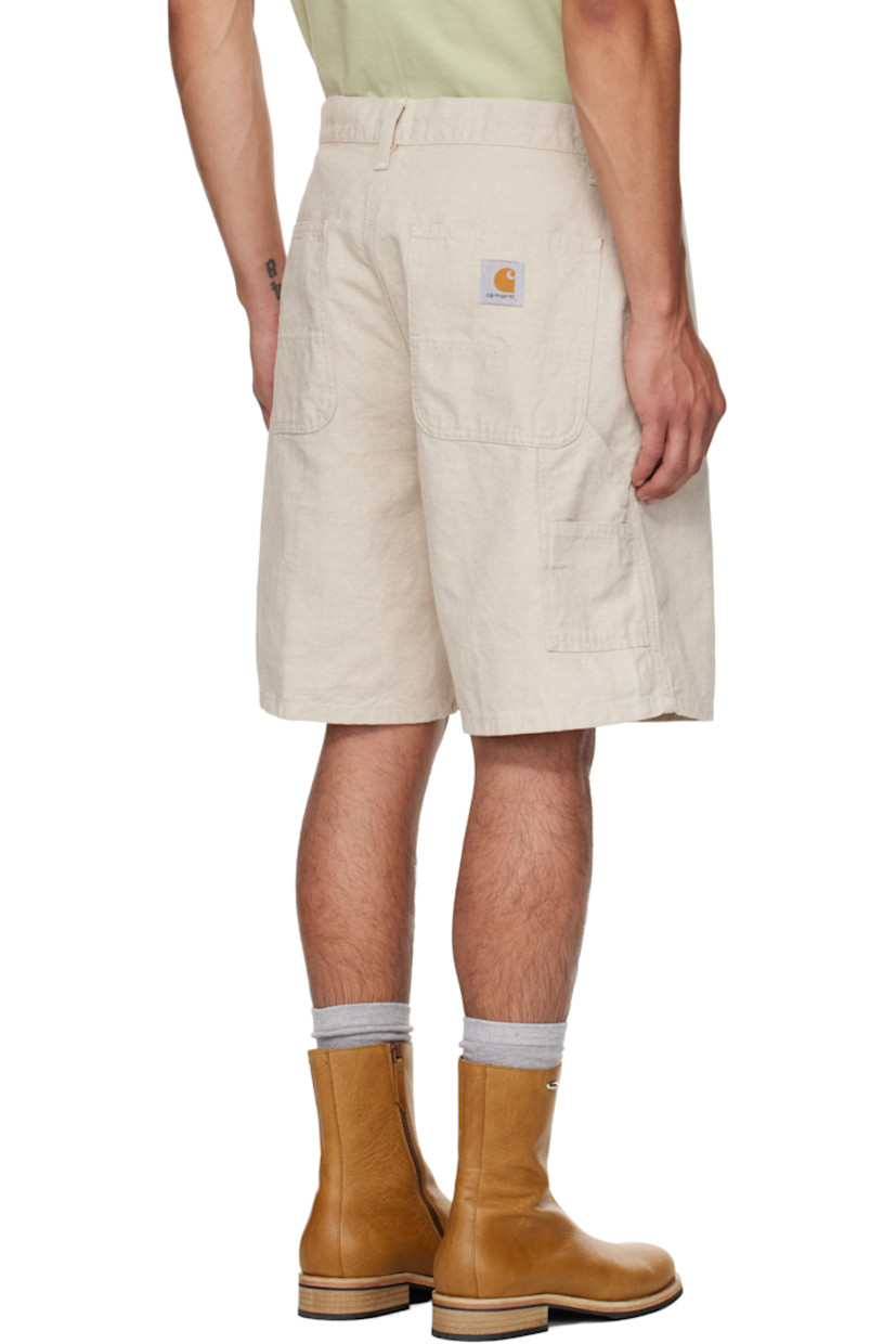 Cotton- and linen-blend canvas shorts.

· Loose-fit
· Belt loops
· Four-pocket styling
· Zip fly
· Logo patch at back pocket
· Patch pockets at back
· Logo-engraved antiqued silver-tone hardware

Supplier color: Natural