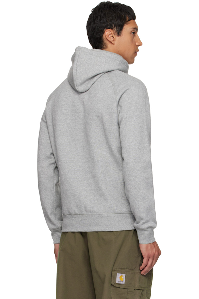 Cotton-blend fleece hoodie. 

· Drawstring at hood 
· Kangaroo pocket at waist
· Rib-knit hem and cuffs
· Raglan sleeves
· Logo embroidered at cuff

Supplier color: Heather grey/Gold
