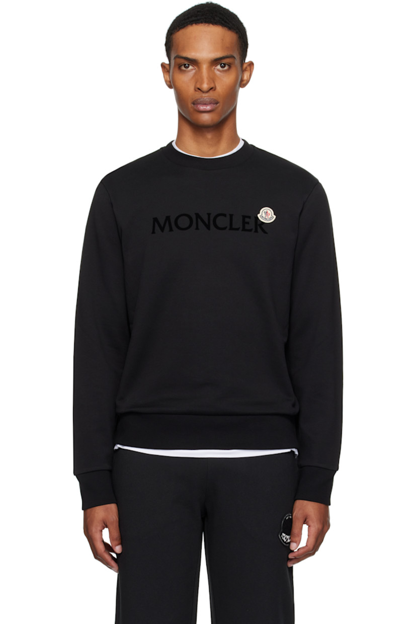 French terry sweatshirt.

· Rib-knit crewneck, hem, and cuffs
· Felted logo patch and flocked logo at chest

Supplier color: Black