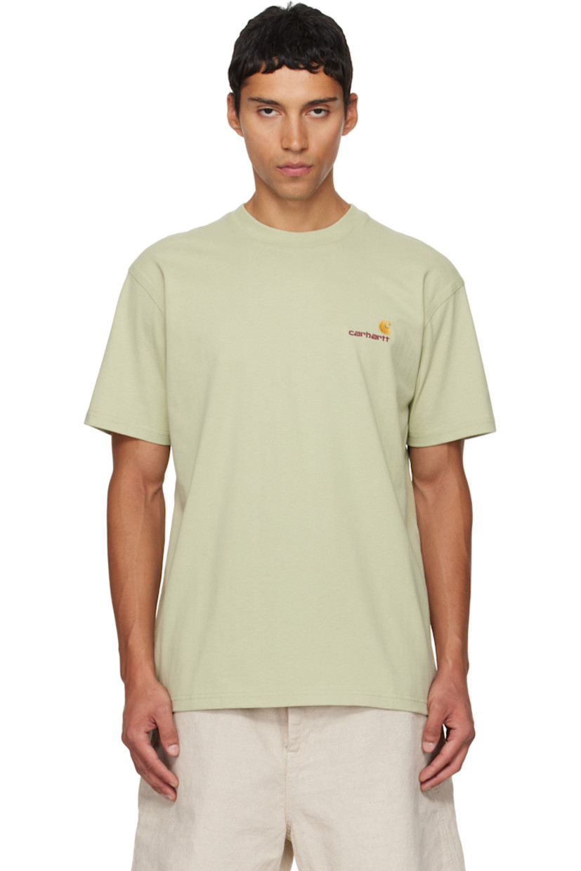 240 g/sqm organic cotton jersey T-shirt.

· Rib-knit crewneck
· Logo embroidered at chest
· Dropped shoulders

Supplier color: Pale olive