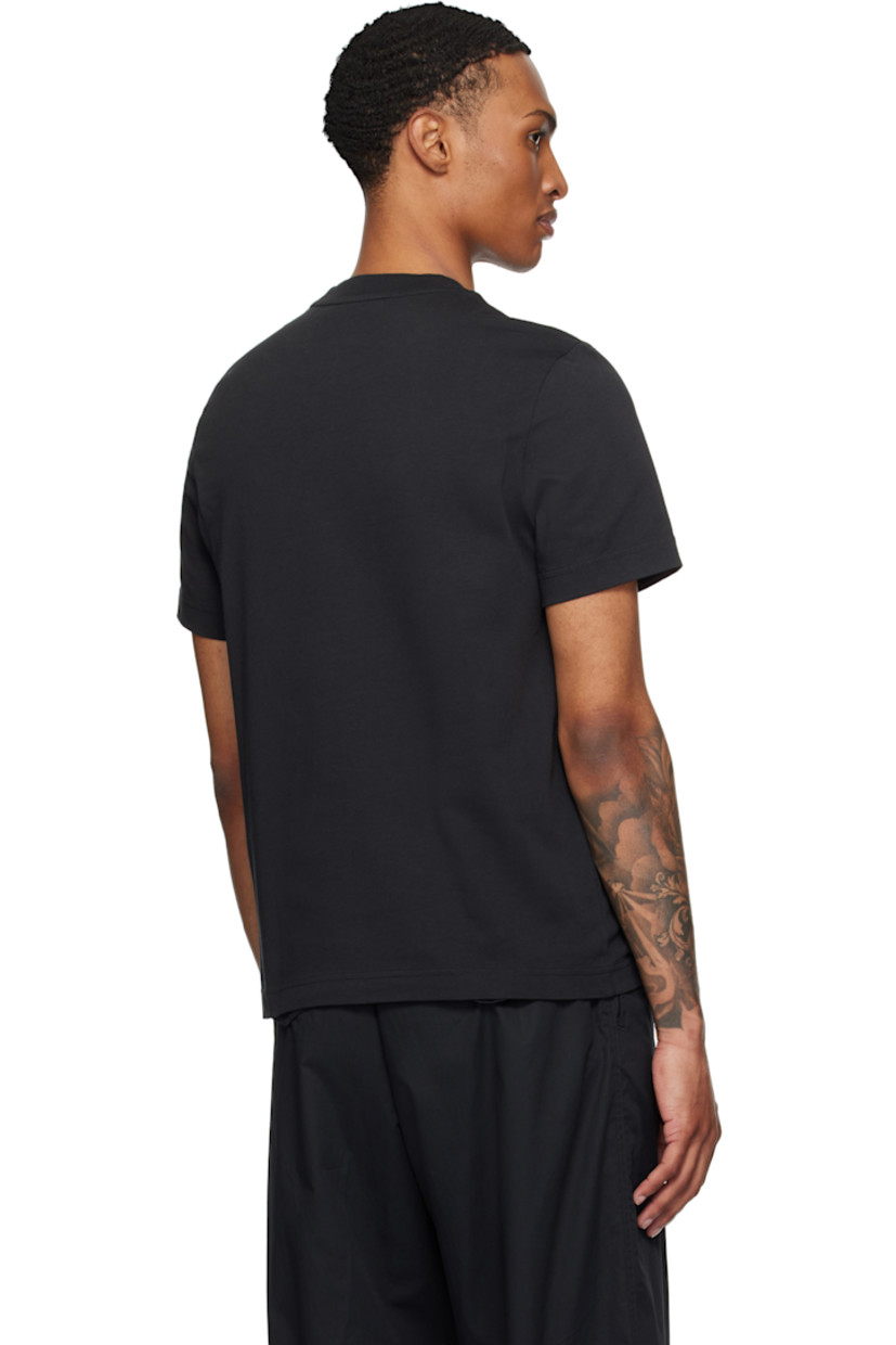 Cotton jersey T-shirt.

· Rib-knit crewneck
· Logo and text embroidered at front
· Felted logo patch at sleeve

Supplier color: Smoky black