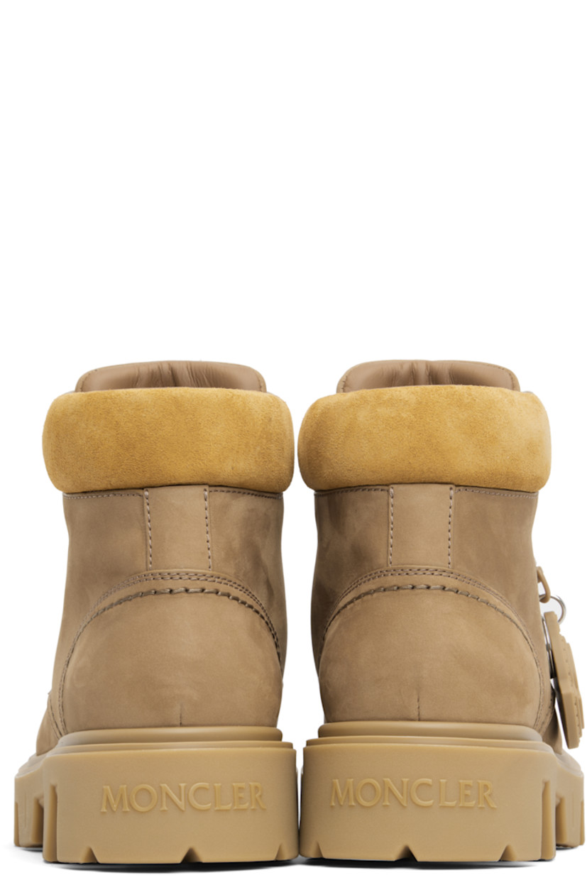 Ankle-high nubuck and suede boots.

· Detachable logo tag at lace-up closure
· Logo embossed at padded tongue
· Padded collar
· Buffed leather lining
· Treaded rubber sole

Supplier color: Khaki