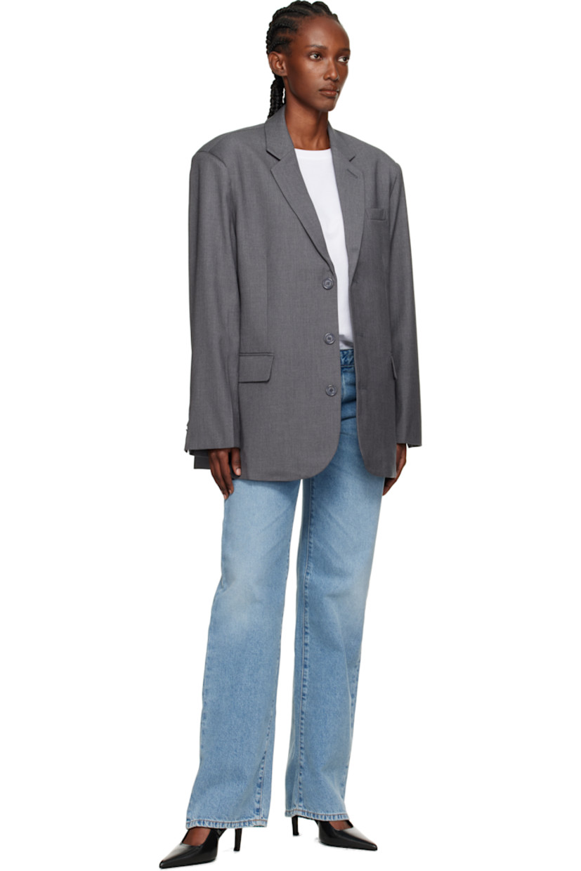 Plain-woven lyocell-blend blazer.

· Notched lapel
· Button closure
· Welt pocket at chest
· Flap pockets at waist
· Buttoned surgeon's cuffs
· Full satin lining 

Supplier color: Dark grey melange