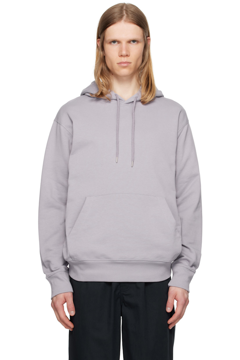 385 gsm organic cotton French terry hoodie.

· Drawstring at hood
· Kangaroo pocket
· Rib-knit hem, and cuffs
· Logo flag at side seam

Supplier color: Crocus purple