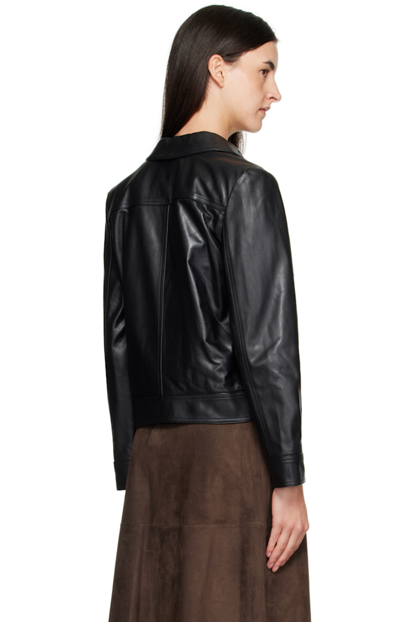 Grained lambskin jacket.

· Spread collar
· Zip closure
· Flap pockets at front
· Cropped hem
· Sateen lining

Part of the Max Mara Studio collection.

Supplier color: Black