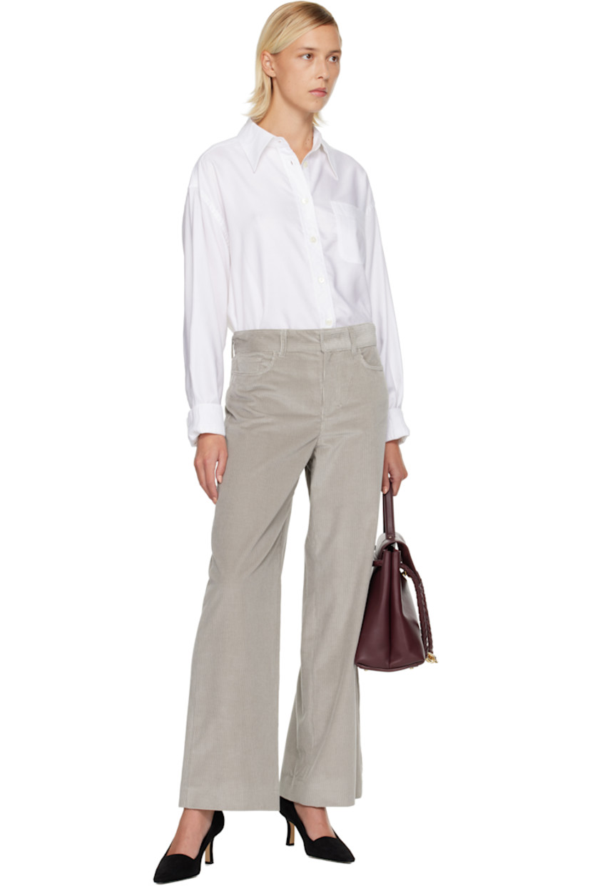 Cotton corduroy trousers.

· Flared
· Mid-rise
· Belt loops
· Five-pocket styling
· Zip fly

Part of the 'S Max Mara collection.

Supplier color: Pearl grey