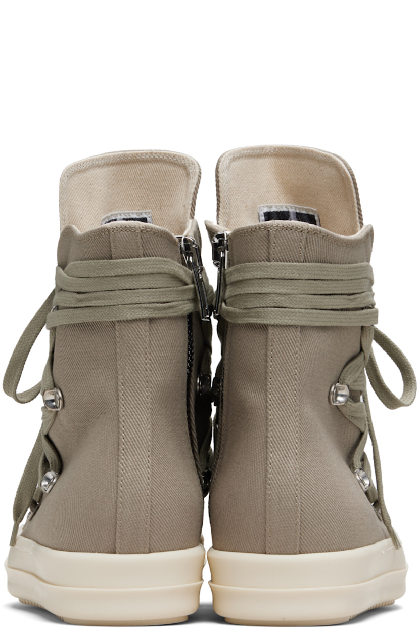 High-top twill sneakers.

· Faux-leather cap toe
· Wraparound lace-up closure
· Zip closure at inner side
· Treaded rubber sole

Supplier color: Pearl/Pearl/Milk