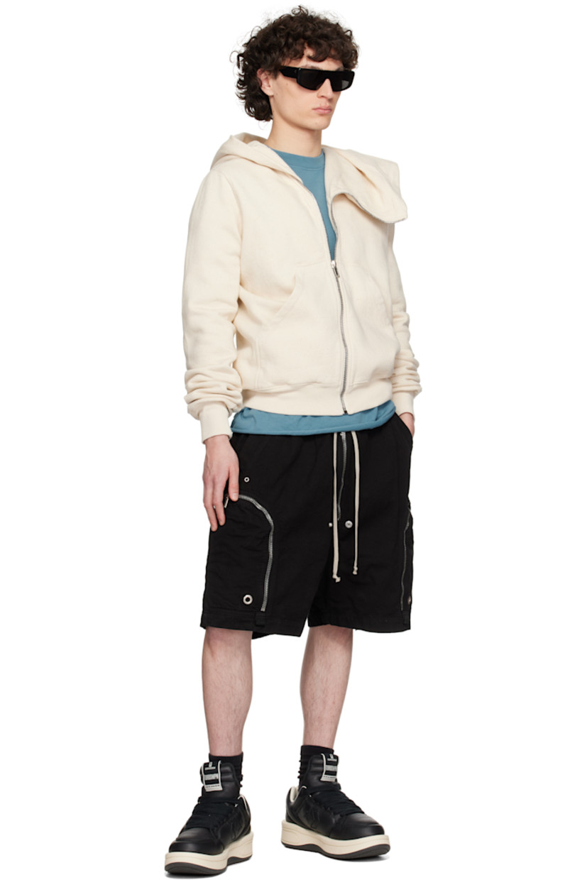 Low-top buffed leather sneakers in black.

· Perforated detailing at toe and sides
· Lace-up closure
· Logo flag at extended padded tongue
· Padded collar
· Logo cutout at sides
· Buffed faux-leather lining
· Treaded rubber platform sole
· Platform: H1.5"

Part of the Rick Owens Drkshdw x Converse collaboration.

Supplier color: Black