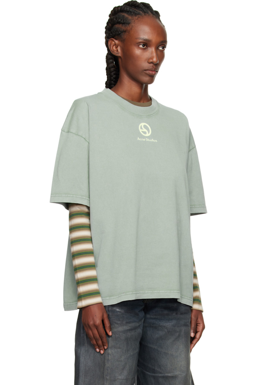 Organic cotton jersey T-shirt.

· Rib-knit crewneck
· Logo printed at chest
· Dropped shoulders

Supplier color: Mint green