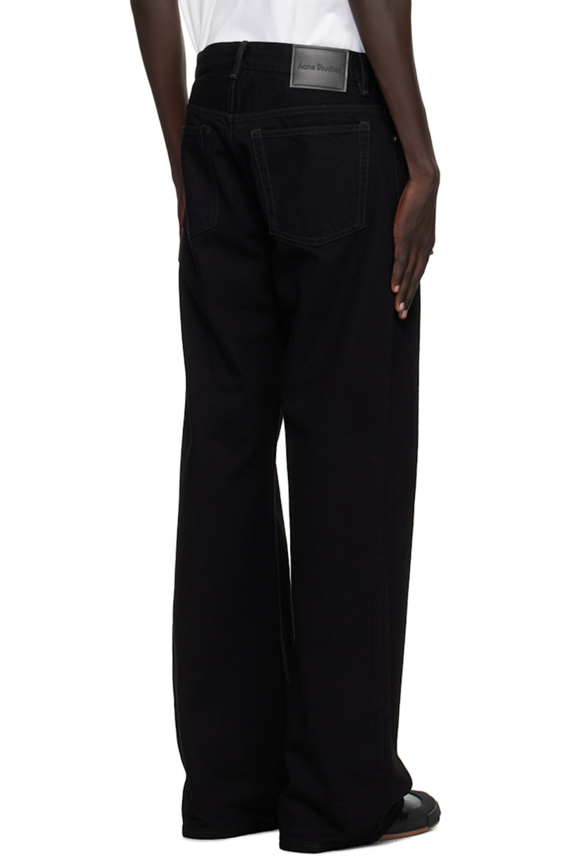 Non-stretch organic cotton denim jeans. 

· Belt loops
· Five-pocket styling
· Button fly
· Leather logo patch at back waistband
· Logo-engraved antiqued silver-tone hardware

Supplier color: Black