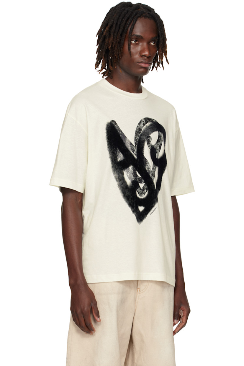Organic cotton- and True hemp-blend jersey T-shirt. 

· Rib-knit crewneck
· Flocked logo graphic at front 
· Dropped shoulders
· Logo printed at back collar 

Supplier color: Optic white