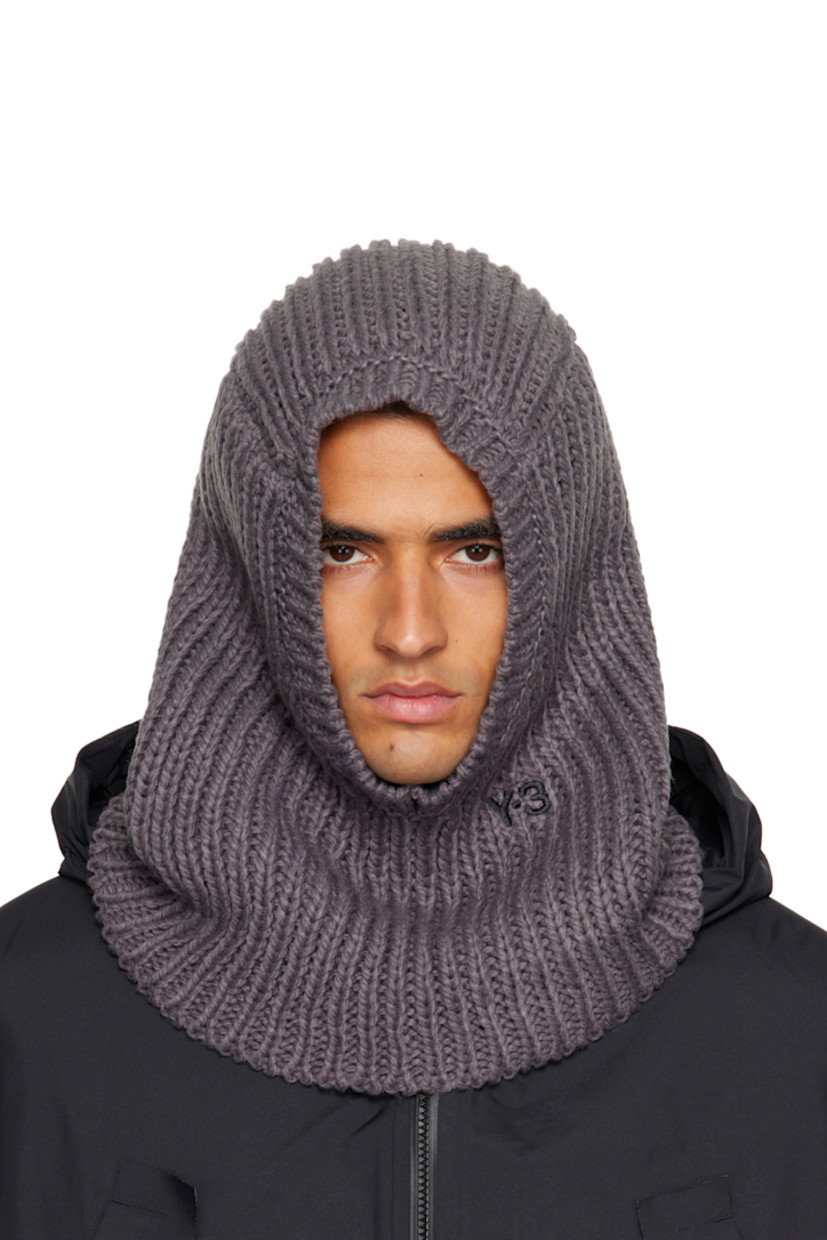 Knit balaclava.

· Rib-knit trim at face
· Logo embroidered at collar 

Supplier color: Granit