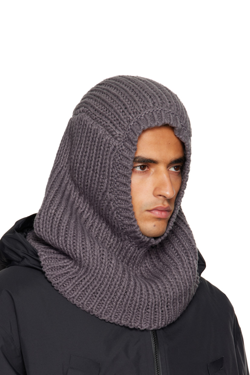 Knit balaclava.

· Rib-knit trim at face
· Logo embroidered at collar 

Supplier color: Granit