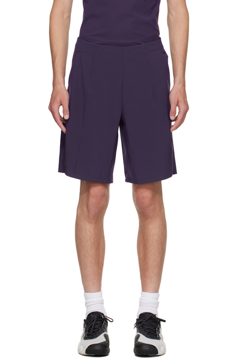 Stretch recycled jersey shorts.

· Concealed drawstring at elasticized waistband
· Two-pocket styling 
· Darts and exposed offset seam at front 
· Bonded logo patch at leg 
· Vented side seams 
· Bonded text at back waist 

Part of the US Open capsule.

Supplier color: Aurora plum