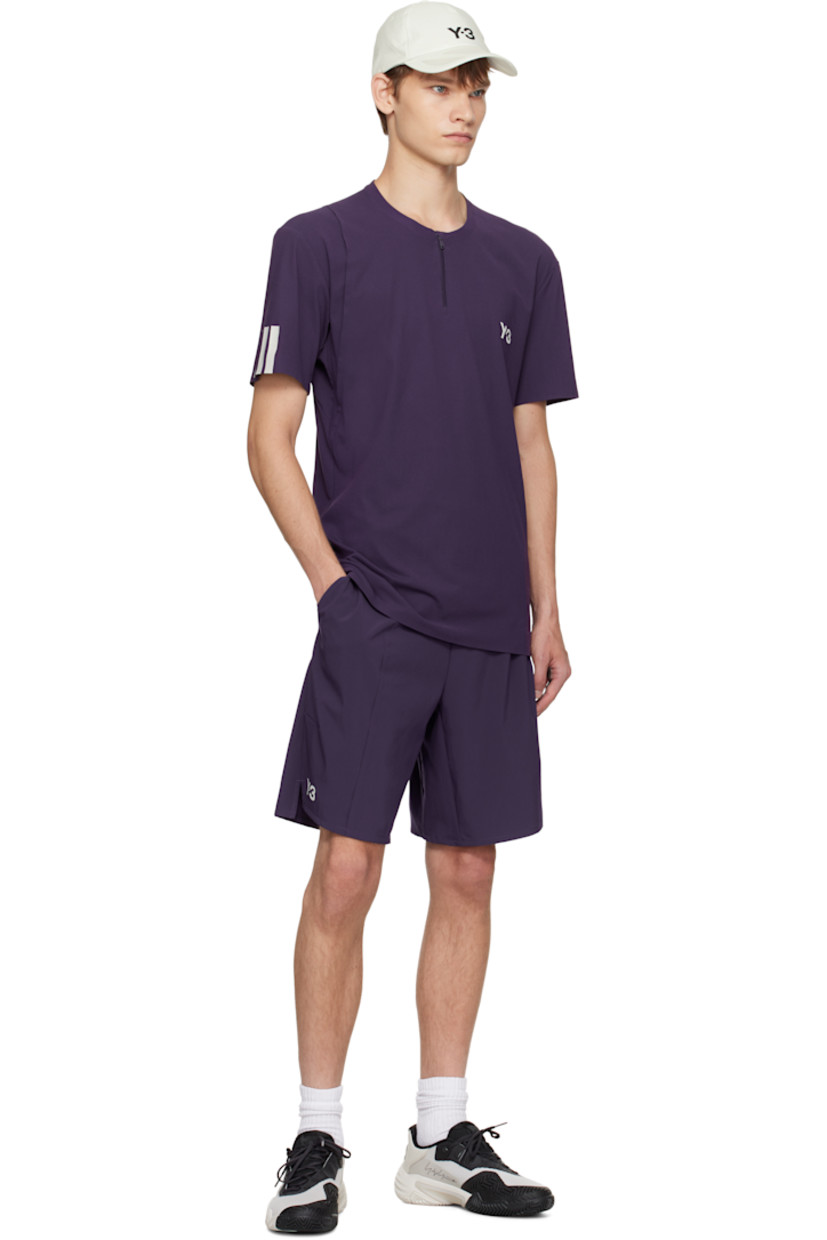 Stretch recycled jersey shorts.

· Concealed drawstring at elasticized waistband
· Two-pocket styling 
· Darts and exposed offset seam at front 
· Bonded logo patch at leg 
· Vented side seams 
· Bonded text at back waist 

Part of the US Open capsule.

Supplier color: Aurora plum