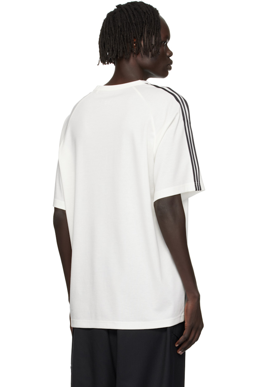 Stretch lyocell-blend jersey T-shirt.

· Rib-knit crewneck
· Logo printed at chest
· Stripe appliqués at raglan sleeves

Supplier color: White