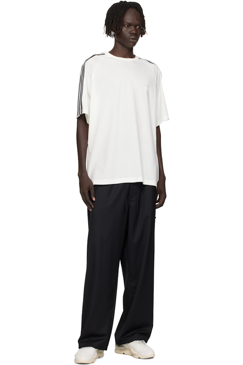 Stretch lyocell-blend jersey T-shirt.

· Rib-knit crewneck
· Logo printed at chest
· Stripe appliqués at raglan sleeves

Supplier color: White