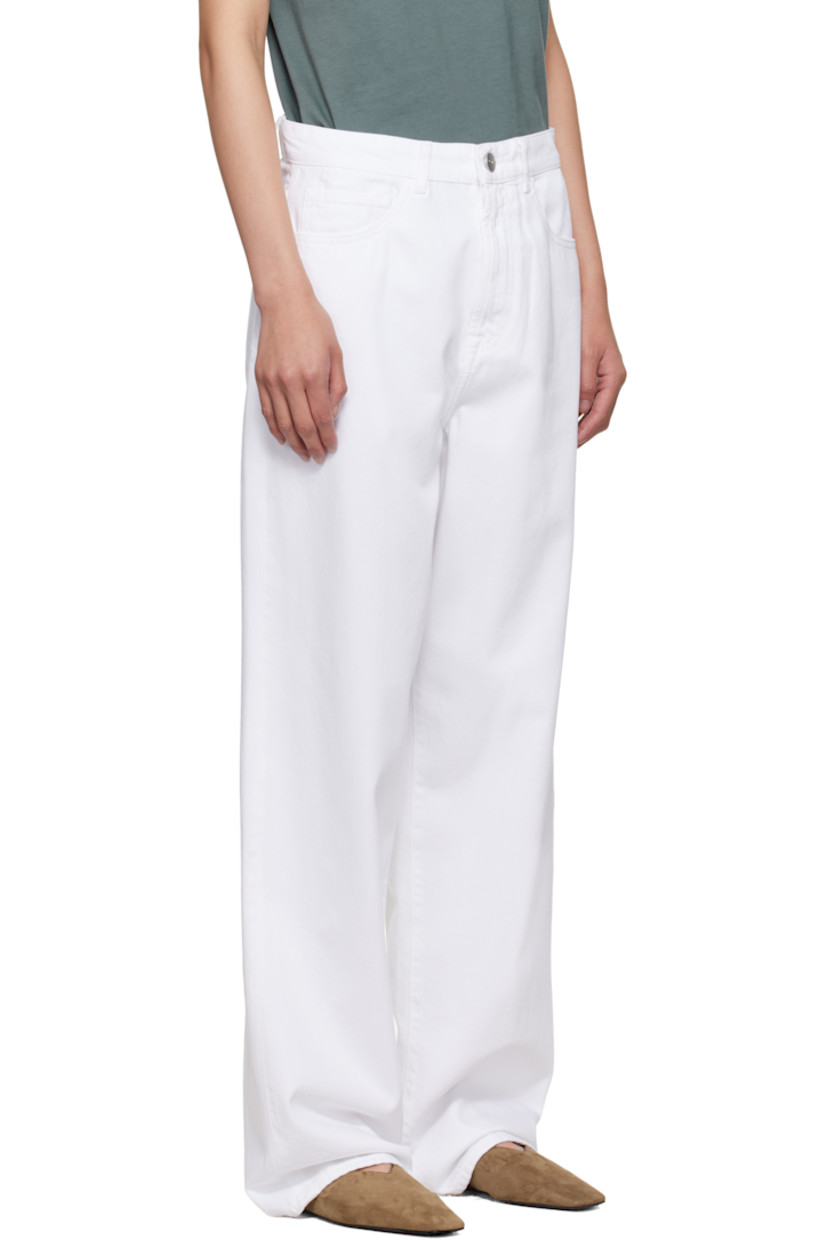 Non-stretch denim jeans.

· Wide-leg
· Low-rise
· Belt loops
· Five-pocket styling
· Zip fly

Supplier color: Optic white