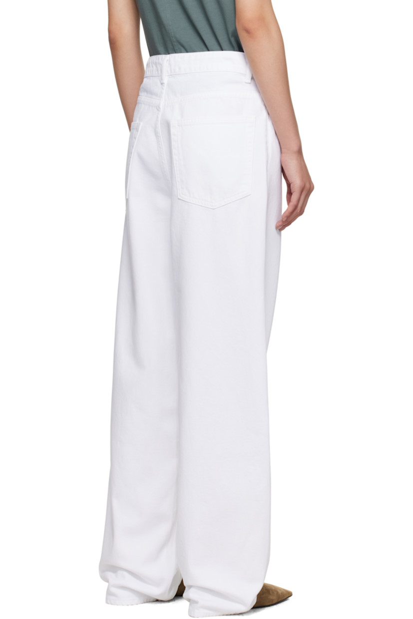 Non-stretch denim jeans.

· Wide-leg
· Low-rise
· Belt loops
· Five-pocket styling
· Zip fly

Supplier color: Optic white
