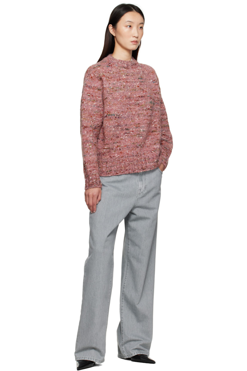 Brushed knit wool- and alpaca-blend sweater.

· Rib-knit crewneck, hem, and cuffs
· Dropped shoulders

Supplier color: Framboise