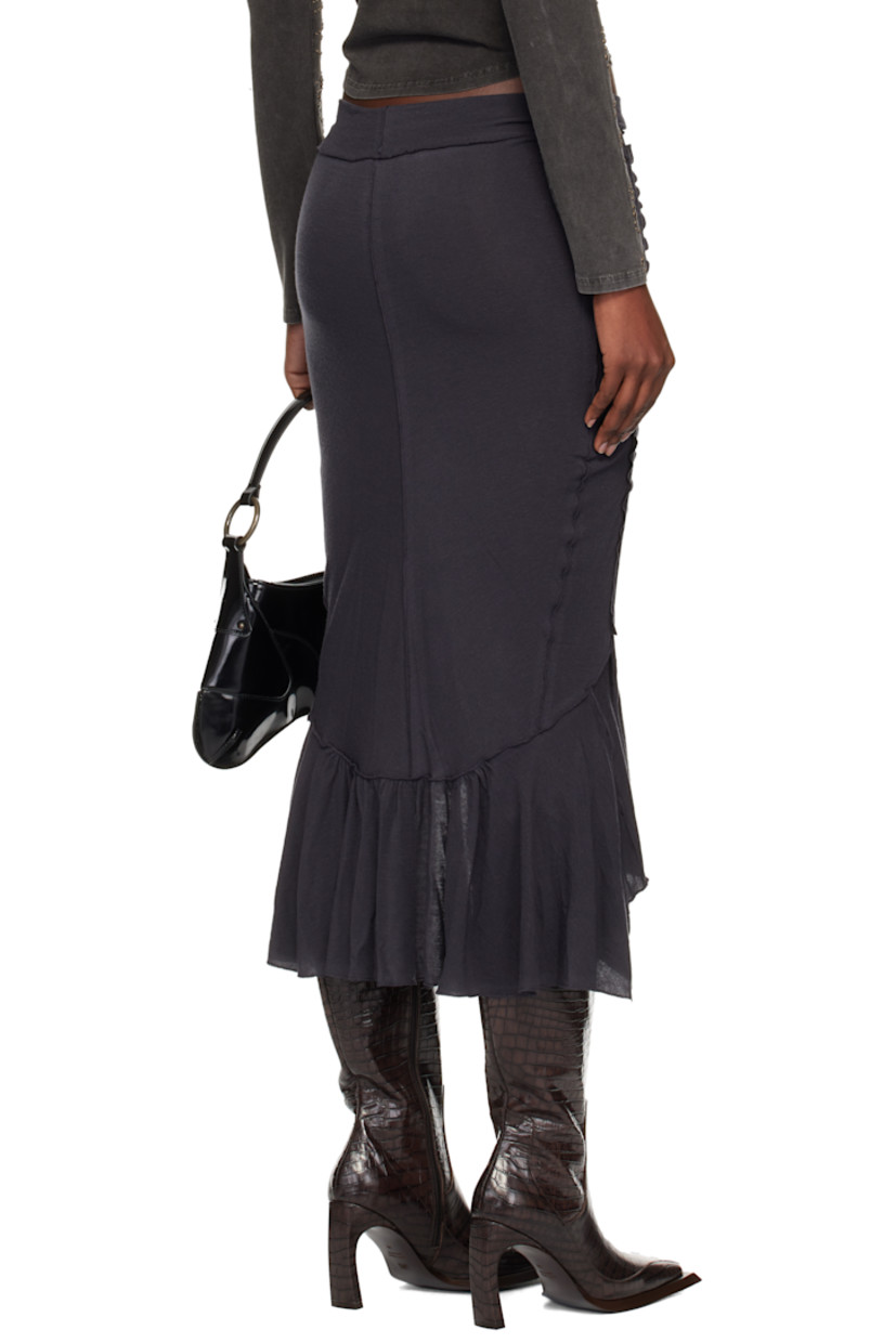 Stretch tencel-blend jersey midi skirt.

· Exposed seams throughout
· Elasticized waistband
· Drawstring at side seams

Supplier color: Charcoal