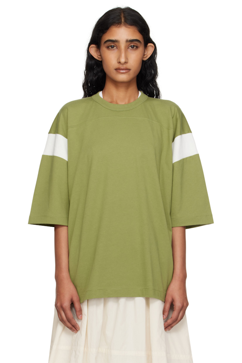 Oversized 190 gsm cotton jersey T-shirt.

· Paneled construction
· Rib-knit crewneck
· Vented side seams
· Rib-knit panel at dropped shoulders

Supplier color: Green