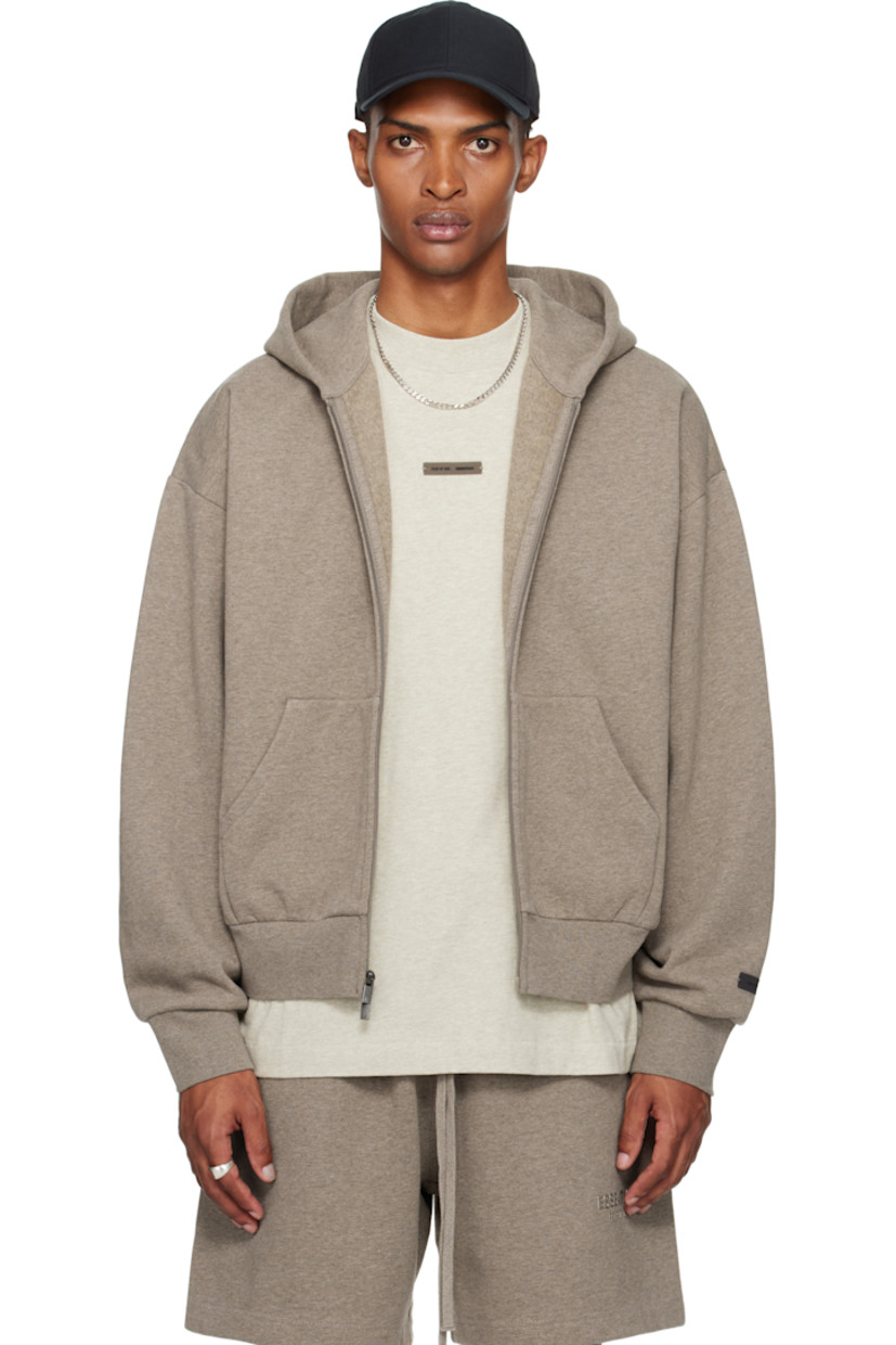 Cotton-blend fleece hoodie

· Logo patch at hood and cuff
· Two-way zip closure
· Patch pockets
· Rib-knit hem and cuffs
· Dropped shoulders
· Reflective logo bonded at back

Supplier color: Homestead heather