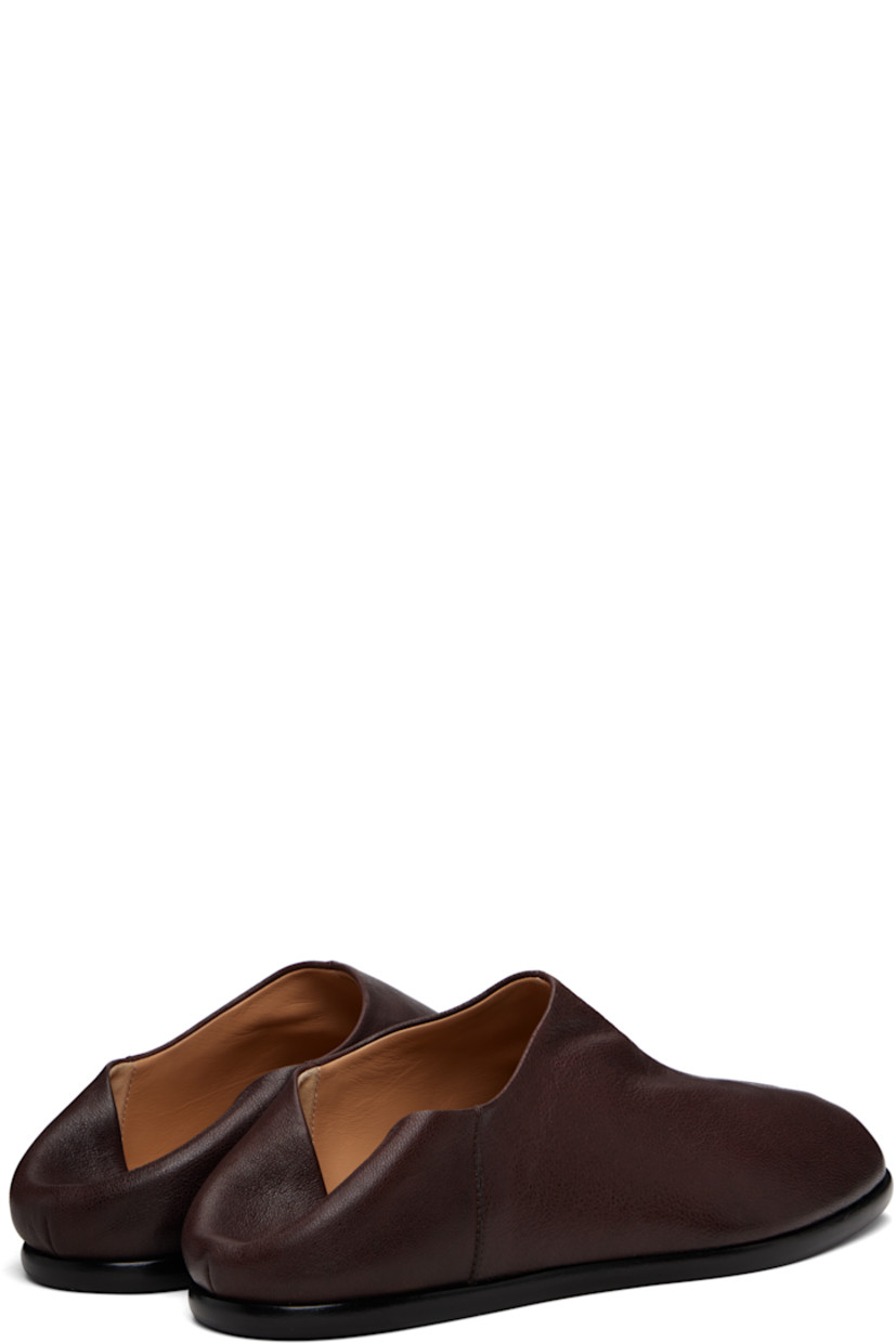 Grained camel leather derbys.

· Square cleft toe
· White stitching at heel collar
· Stacked leather heel with rubber injection
· Calfskin sole

Supplier color: Brown