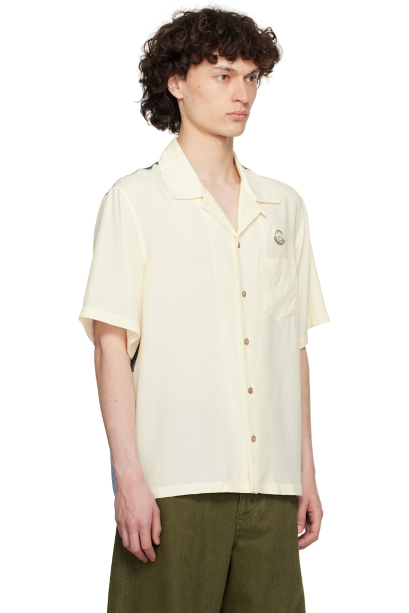 Viscose satin shirt.

· Open spread collar
· Button closure
· Felted logo patch with hardware at chest
· Patch pocket
· Logo and graphic printed at back

Part of the Moncler Genius x Mercedes-Benz by NIGO collaboration.

Supplier color: White