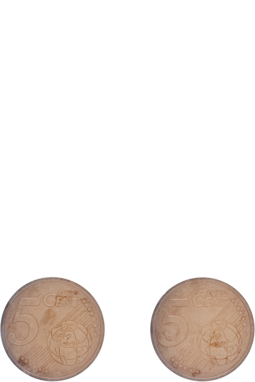 Pair of drop earrings in bronze-tone brass. 

· Text and graphic at face
· Logo engraved at back face
· Post-stud fastening 
· D2"

Part of the D'heygere x Vaquera collaboration. 

Supplier color: Copper