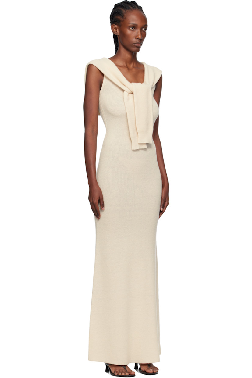 Knit wool-blend maxi dress

· Sweater-style overlay
· Scoop neck

Supplier color: Beige