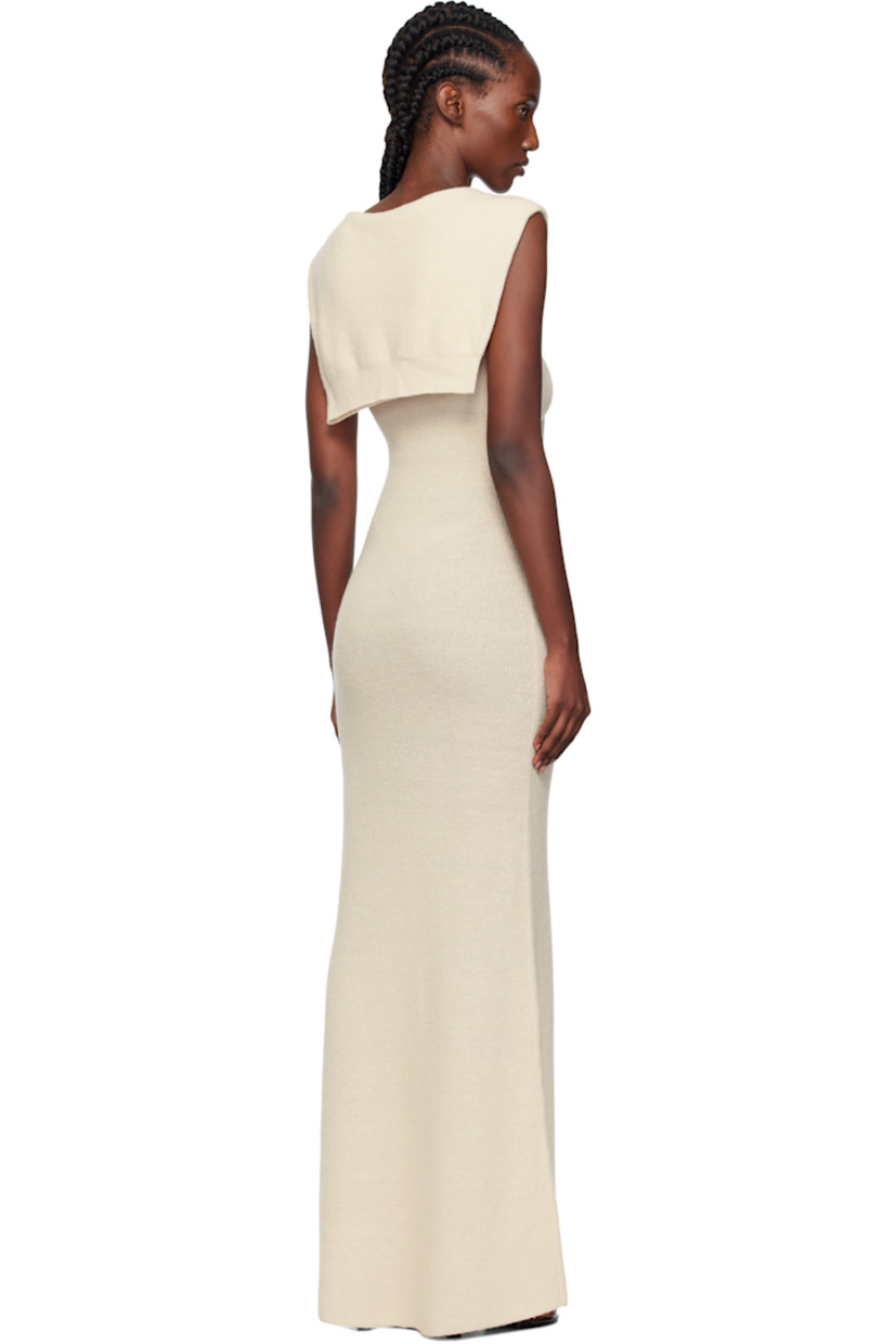 Knit wool-blend maxi dress

· Sweater-style overlay
· Scoop neck

Supplier color: Beige