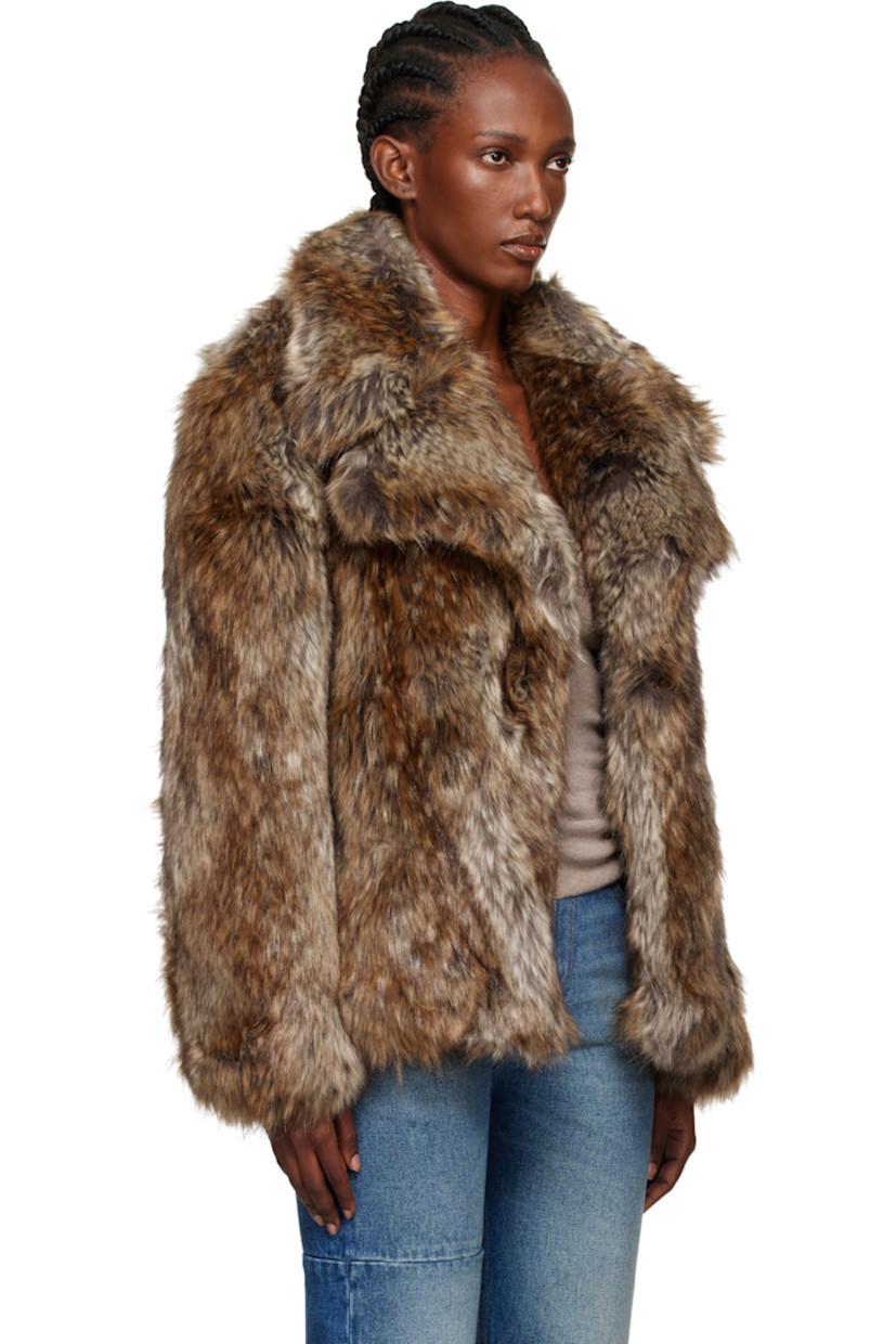 Faux-fur jacket.

· Notched lapel
· Hook-eye closure
· Seam pockets at waist
· Welt pocket at interior
· Full satin lining

Supplier color: Natural
