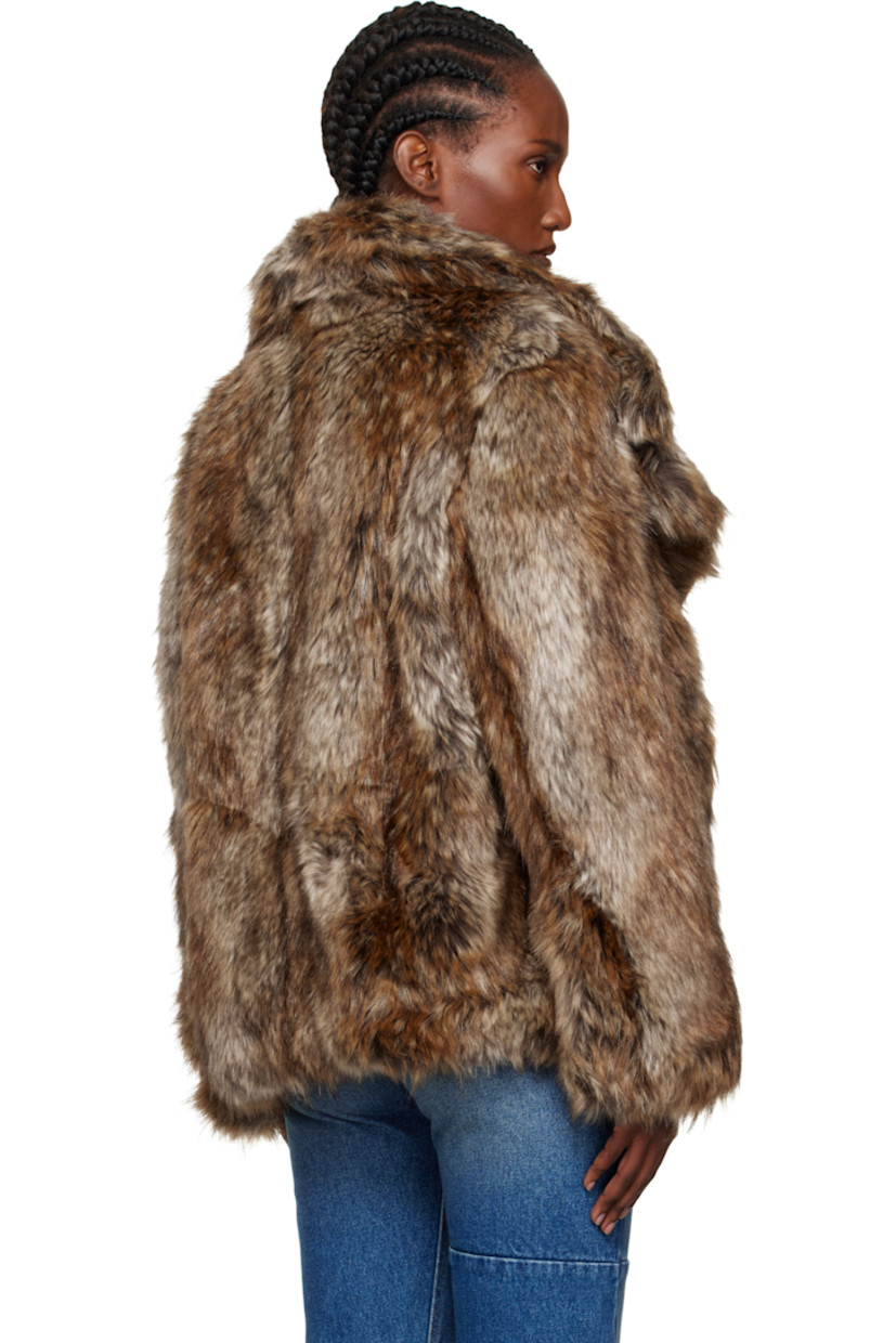 Faux-fur jacket.

· Notched lapel
· Hook-eye closure
· Seam pockets at waist
· Welt pocket at interior
· Full satin lining

Supplier color: Natural