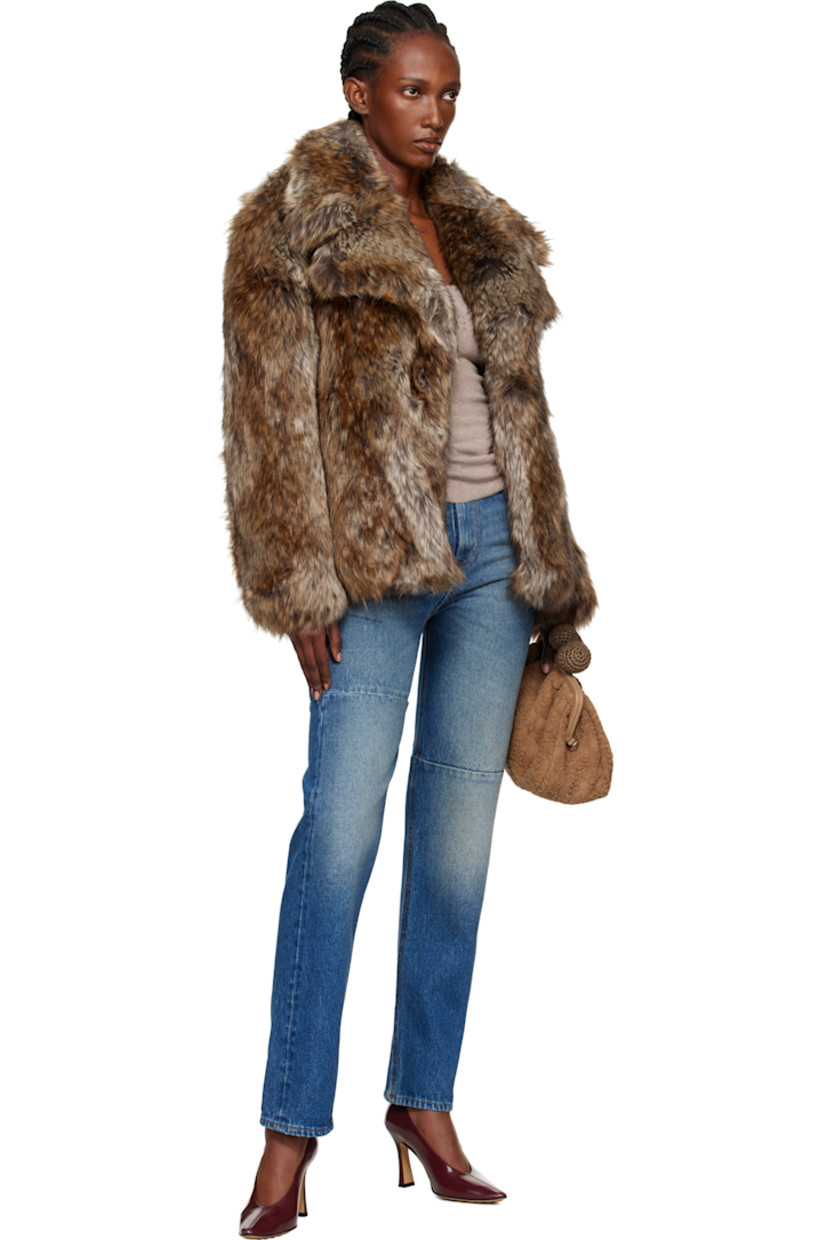Faux-fur jacket.

· Notched lapel
· Hook-eye closure
· Seam pockets at waist
· Welt pocket at interior
· Full satin lining

Supplier color: Natural